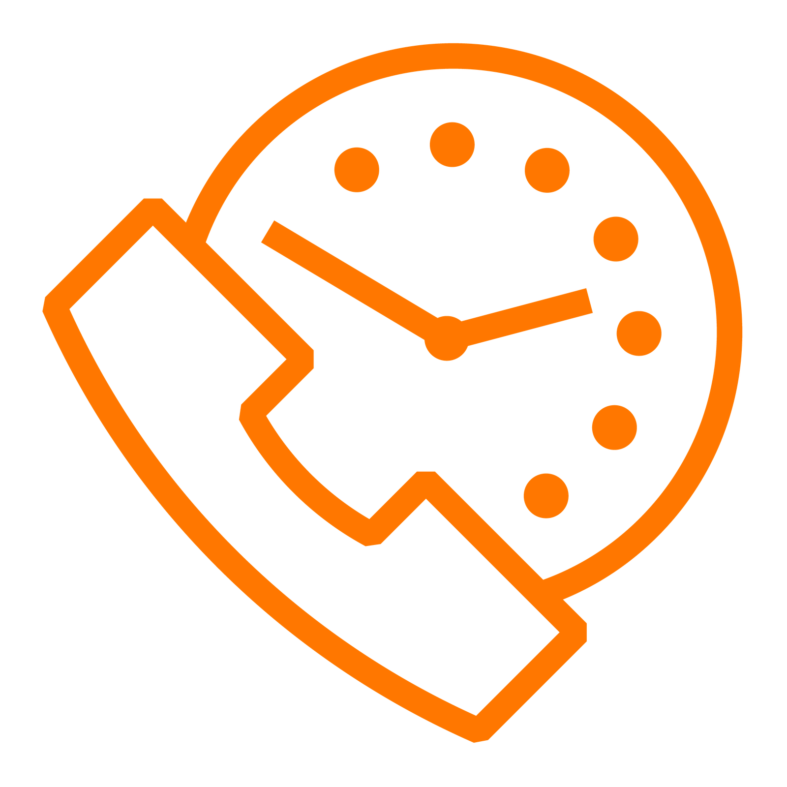An icon of a phone and a clock