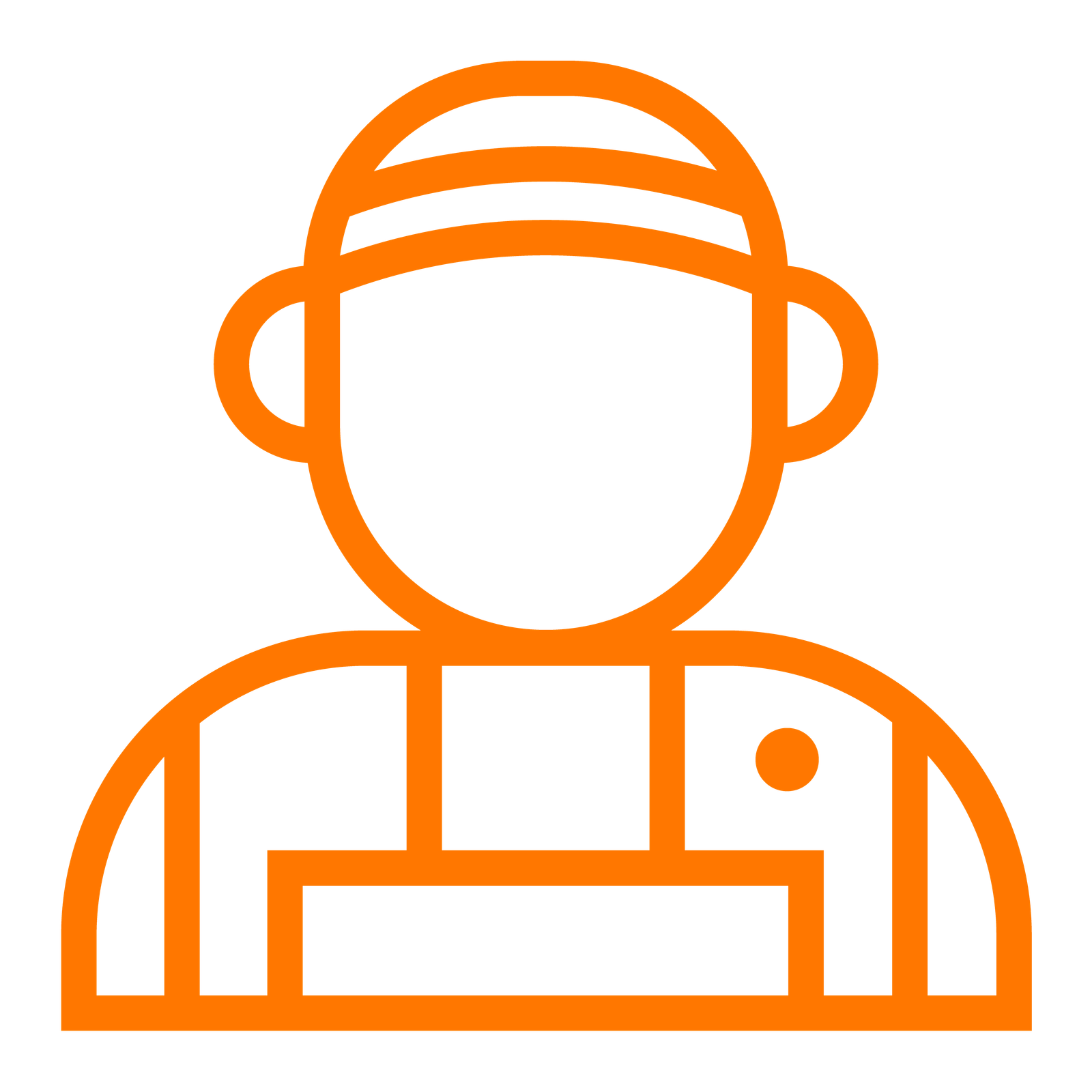An orange icon of a person