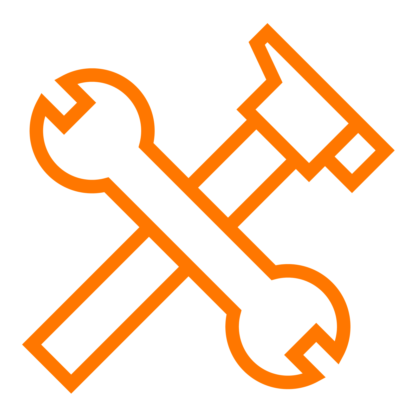 An orange icon showing a spanner and a hammer